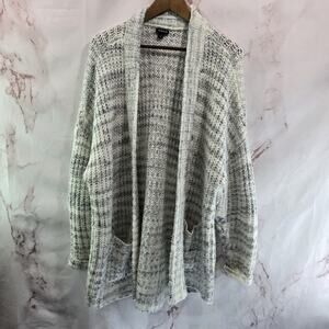 Torrid Cardigan Womens 2 2X Gray Sweater Thick Open Long Cacoon Speckled Fleck